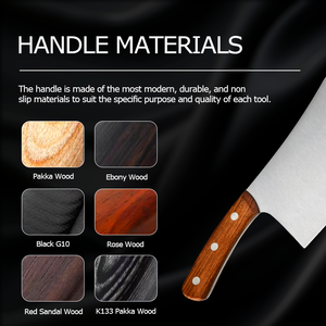 Cuchillo de carnicero japonés de acero inoxidable con alto contenido de carbono, cuchillo de carnicero de alta resistencia con triple remache y mango de madera natural, DIY OEM - Product Image 4