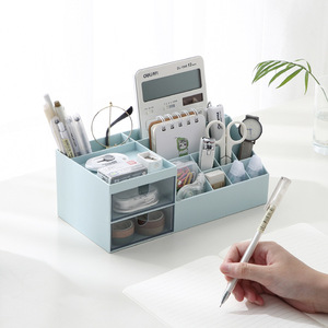 Nhựa trang điểm bàn chải mặt nạ chủ mỹ phẩm lưu trữ <span class=keywords><strong>Organizer</strong></span> Countertop Vanity <span class=keywords><strong>Organizer</strong></span> với ngăn kéo ký túc xá bàn hộp đồ trang sức - Product Image 3