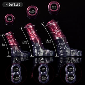 NNSX Penis Ärmel wiederverwendbar Penis Ärmel Cock Ring Verlängerungsgerät mit 3 aktiven Größen Silikon Cock Ring Penisvergrößerer für Go-Long - Product Image 2