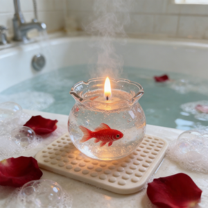 <span class=keywords><strong>Velas</strong></span> Decorativas con Forma de Pecera de Peces Dorados para Propietarios de Librerías, Decoración Literaria, Caja de Regalo, Venta al por Mayor, Recuerdo para Clientes, Exhibición de Nicho - Product Image 2