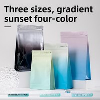 Huit sachets scellés en aluminium 3D de qualité alimentaire avec fermeture éclair auto-scellante pour café, personnalisables, modèle XS