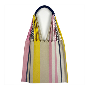 Borsa a Tracolla Casual di Design a Righe, Morbida e Capiente, con Nappine, Borsa da Spiaggia - Product Image 6