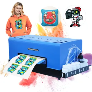 Short sleeves t shirts logo heat transfer printing textile printer a3 dtf printing machine 30cm XP600 dtf printer with oven