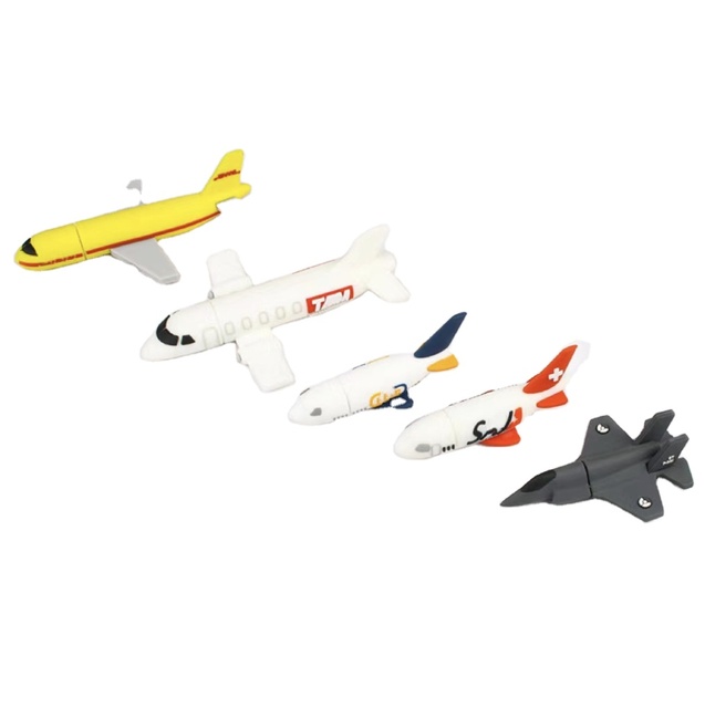 Custom Cartoon Warcraft Shape USB Pen Drive Airplane Shape USB Flash Drive PVC Airplane USB Memory Stick