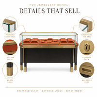 Vitrine de présentation de bijoux en verre sur mesure, comptoir de présentation en bois, mobilier de magasin, décoration de bijouterie, vente en gros