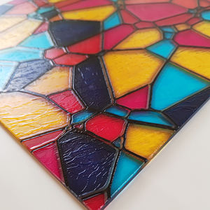 Feuilles de vitraux décoratives Verre d'<span class=keywords><strong>impression</strong></span> d'<span class=keywords><strong>art</strong></span> trempé numérique texturé pour l'église Verre Tiffany couleur lucarne à motifs - Product Image 2