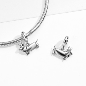 Stylish and <b>cute</b> puppy charm in S925 sterling silver suitable for DIY <b>bracelets</b> and pendants for women - Product Image 3