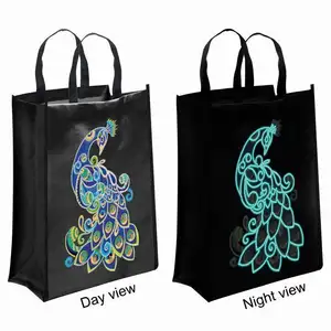 LS 5D diamond painting bag diy wolf deer 5D diy black luminous special drill canvas environmental protection shopping bag