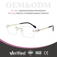 Vente en gros de lunettes carrées rectangulaires en métal de haute qualité, montures en titane unisexes, montures de lunettes en titane pour hommes et femmes