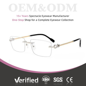 Vente en gros de lunettes carrées rectangulaires en métal de haute qualité, montures en <span class=keywords><strong>titane</strong></span> unisexes, montures de lunettes en <span class=keywords><strong>titane</strong></span> pour hommes et femmes - Product Image 1