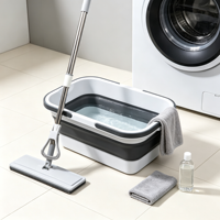 Seau à eau pliable multifonctionnel en silicone de 7 L avec poignée de transport, bac rectangulaire pliable pour le nettoyage domestique, utilisation automobile