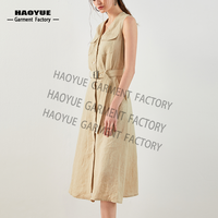 Fabricant de vêtements Vêtements pour femmes de luxe personnalisés Vêtements pour dames Robes décontractées Robe en lin pour femmes
