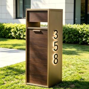 <span class=keywords><strong>Cassetta</strong></span> <span class=keywords><strong>Postale</strong></span> Personalizzata in Metallo di Grande Capacità, Stile Moderno, con Pannello Solare per Insegna da Porta - Product Image 1