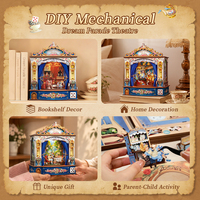 CuteBee DIY Kit de construction de maison miniature en bois, thème Théâtre de rêve mécanique, insert pour étagère avec éclairage LED