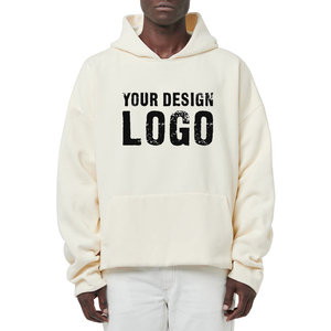 Sweat-shirts pour hommes en coton d'automne et d'hiver, sans cordon de serrage, surdimensionnés, décontractés, à épaules tombantes, amples, pour le sport - Product Image 1