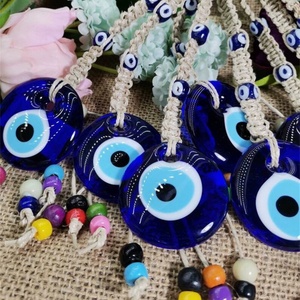 Islamic Glass Turkish Evil Eye Key Chain for Decoration Resin UV Printed Cross Border Design Glass Coin Holder Keychain