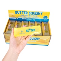 Jouet anti-stress TPR jaune en forme de barre de beurre, moulable, écologique, pour les 14 ans et plus