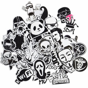 Custom Funny Black and White Car Sticker Cool Motorcycle Skateboard Laptop Bumper Sticker Bomb Styling Vinyl <strong>Decals</strong> - Product Image 2
