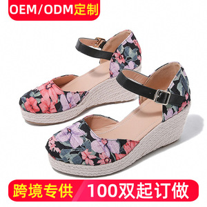 Sandales compensées Coco SILIYA à bout fermé avec semelle en paille et boucle plateforme pour femme – Collection Printemps - Product Image 5