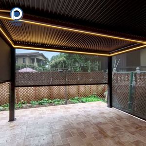 Pergola en alliage d'aluminium de style méditerranéen Prima, texture rugueuse, résistante au soleil, imperméable, abri teinté pour villa côtière et cour - Product Image 2