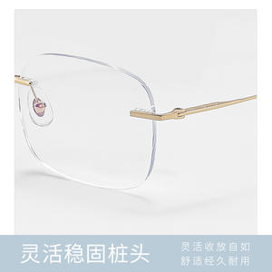 Monturas de Gafas sin Aro Danyang 71204, Titanio Puro Ultraligero 6g, Estilo Rectangular Unisex - Product Image 2