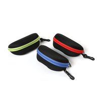 Emballage de lunettes semi-rigide surdimensionné étui à lunettes en microfibre Eva à fermeture éclair pour lunettes de soleil