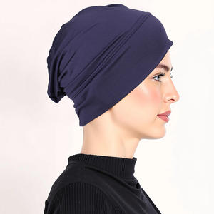 Gorro suave de alta elasticidad para pacientes con cáncer, protección para el cabello, Color sólido, logotipo personalizado, suéter para mujer, gorros - Product Image 2