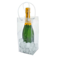Sac isotherme pour bouteille de vin écologique, sac à vin transparent en PVC avec poignée tubulaire, promotion
