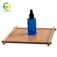 Nouvelle mode, flacon en verre pour sérum capillaire ou huile essentielle, 30 ml, ambre noir coloré, forme plate et ronde, avec compte-gouttes