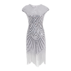 Petite quantité personnalisée sur mesure Oem femmes <span class=keywords><strong>robe</strong></span> <span class=keywords><strong>Vintage</strong></span> des années <span class=keywords><strong>1920</strong></span> <span class=keywords><strong>robe</strong></span> Great Gatsby paillettes clapet bal gland ourlet robes - Product Image 5
