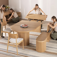 Table à manger transformable ovale en bois de style moderne Runwood, couleur personnalisable, pour salle à manger