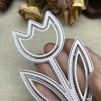 Matrice de découpe en métal motif Fleur de Tulipe pour albums photo DIY, boîtes cadeaux, cartes en papier, cartes de vœux et scrapbooking