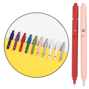 Stylos à bille rétractables à pointe fine, encre à séchage rapide, 10 couleurs esthétiques Morandi, écriture fluide, logo animal - Product Image 5