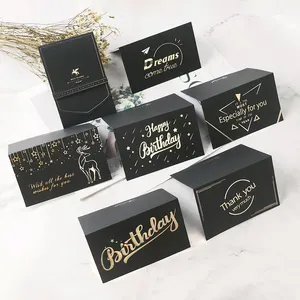 Black Business Luxury Happy Birthday Unique 3d Pop Up Invitation Greeting Cards Pop Up Card Wholesale Manufacturer