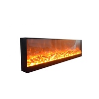 Cheminée électrique moderne 3D LED Flamme Décor avec télécommande Thermostat réglable Minuterie Insert en acier pour chambre à coucher Utilisation intérieure