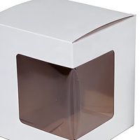 Boîtes en papier transparentes personnalisées en gros, écologiques, avec fenêtre, pour emballage de tasses, présentoir transparent pour cadeaux d'entreprise