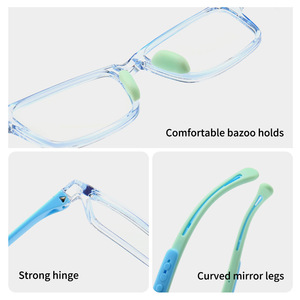 Robuste Anti-Blaulicht-Brille für Kinder für verschreibung pflicht ige Silikon-Nasen pads TR90 Kleine rechteckige verstellbare Beine Mädchen Jungen - Product Image 6