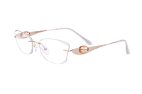 Lunettes sans monture en titane pour femmes, monture de lunettes de Prescription en diamant optique de luxe