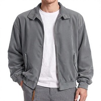 Veste bomber d'hiver classique à col montant pour homme JMIERR |   Veste fine 100% polyester à fermeture éclair, lavable en machine, 3 poches, style vintage