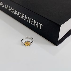 S925 Sterling Silver Cherry Blossom <b>Ring</b> Women's Adjustable Enamel Flower Jewelry Gift - Product Image 4