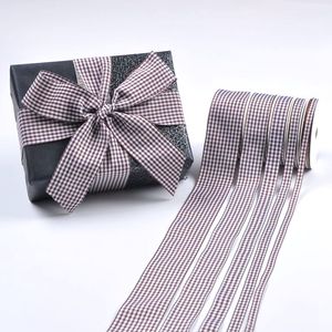 Rubans à carreaux écossais double face de haute qualité 1,6 cm 100 % polyester pour décoration de fête, mariage, emballage cadeau et fleurs - Product Image 3