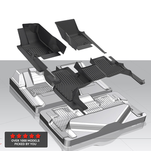 Tapis de sol de <span class=keywords><strong>voiture</strong></span> double couche 5D personnalisé luxe imperméable tout temps ensemble complet Tpe Car Foot Carpets 5D Deep Dish Mat entièrement étendu - Product Image 1