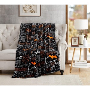<b>Halloween</b> Pumpkin Ghost Bat Flannel <b>Blanket</b> Throw <b>Blanket</b> Nap <b>Blanket</b> Spooky <b>Halloween</b> Decor Wholesale Machine Washable - Product Image 4