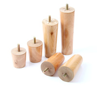 Pieds de canapé en bois sculptés à la main, 4 pouces, pieds de canapé en bois noir, pieds de table en bois