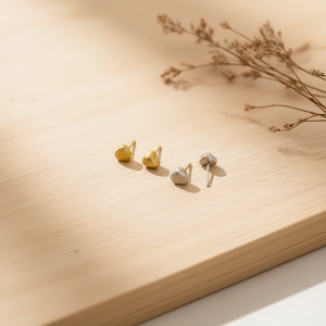 Orecchini a lobo a forma di luna in acciaio inossidabile, fatti a mano, gioielli alla moda, tono oro e argento da 6 mm, set da 12 pezzi - Product Image 2