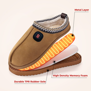 Pantuflas Calefactables para Mujer, Pantuflas Cálidas Recargables con 3 Temperaturas y Suela Antideslizante para Interiores y Exteriores - Product Image 2