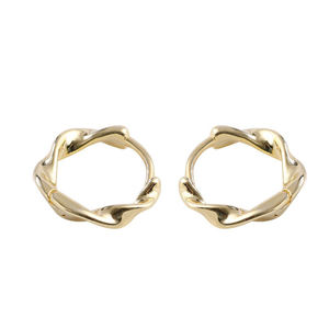 <span class=keywords><strong>Orecchini</strong></span> a Cerchio Minimalisti in Metallo Placcato Oro <span class=keywords><strong>Argento</strong></span> Sterling 925 con Clip, Stile Instagram - Product Image 1