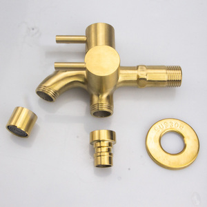 Moderno grifo dorado de acero inoxidable G1/2, doble manija, apertura rápida, una en dos, lavadoras de cerámica multifunción - Product Image 6