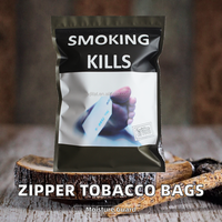 Sachets plats à fermeture éclair imprimés par gravure, étanches à l'humidité, en PE, pour tabac à rouler, 25g 30g 50g 100g, design prêt à l'emploi