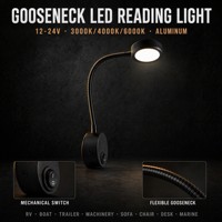 Lumière de tête de lit LED flexible DAMAVO 12V/24V, montage mural, commande tactile, port USB, garantie 1 an, éclairage intérieur pour camping-car